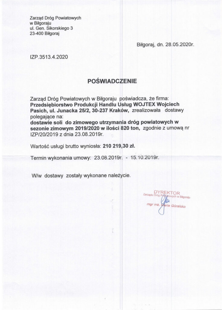 REFERENCJE BILGORAJ ZDP 28 05 2020