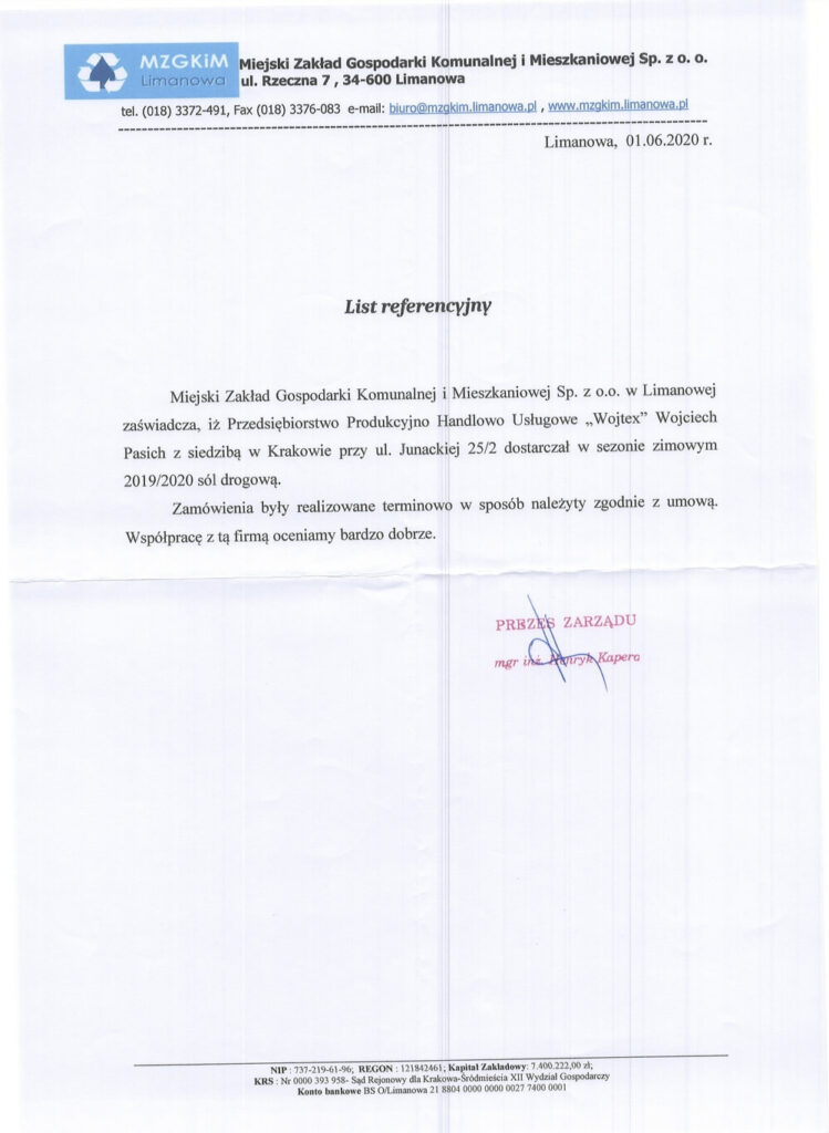 REFERENCJE LIMANOWA ZGKiM 01 06 2020