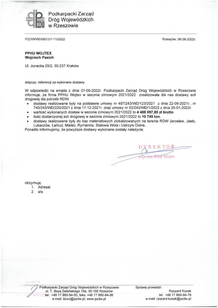 REFERENCJE RZESZOW PZDW 2021 2022