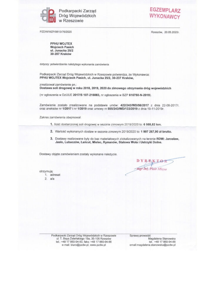 REFERENCJE RZESZOW PZDW 20 05 2020