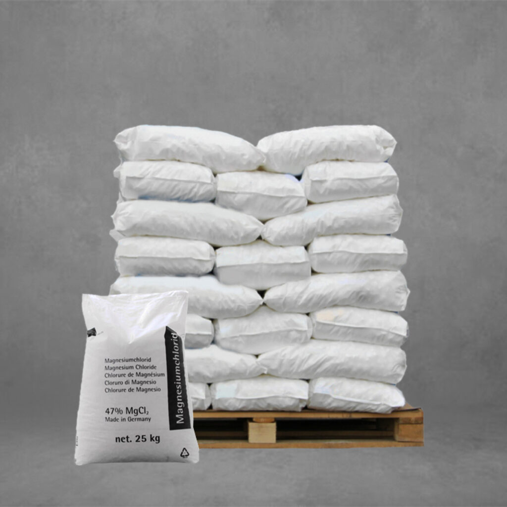 Chlorek magnezu - płatki 47% 1 Chlorek magnezu worki 25 kg - 1 tona 40 worków